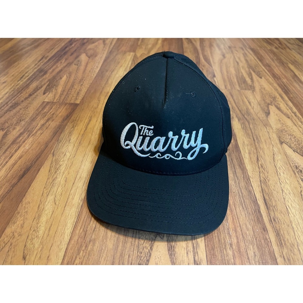 Richardson 258 The Quarry Co Hat Mens OSFM Snapback Trucker Cap Black White Logo